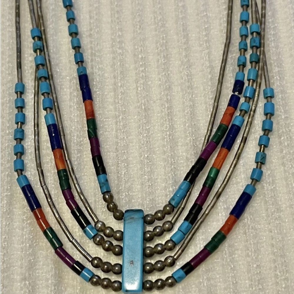 Sterling Silver 925 Turquoise Navajo Southwestern Necklace